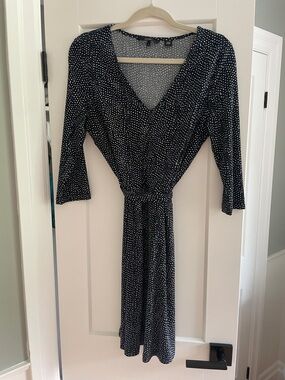 Vero Moda Black Wrap Dress with White Dot Print